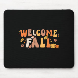 Tapis De Souris Bienvenue Automne Rétro Bonjour Automne Saison Feu