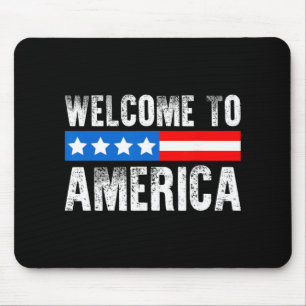 Tapis De Souris Bienvenue en Amérique Drapeau américain patriotiqu