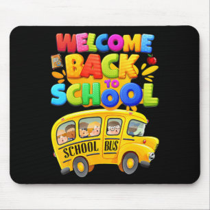 Tapis De Souris Bienvenue Retour À L'École Pilote De Bus Mens Boy