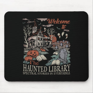 Tapis De Souris Bienvenue Rétro À La Bibliothèque Hantée Amateurs