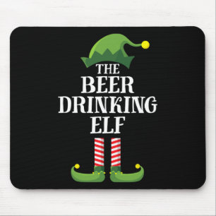 Tapis De Souris Bière Boire Elf Correspondant Famille Groupe Noël