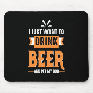 Tapis De Souris Bière buveuse Bière et chien