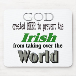 Tapis De Souris Bière de Dieu la conquête d'Irlandais et du mond