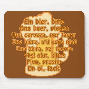 Tapis De Souris BIÈRE en langues mousepad personnalisé