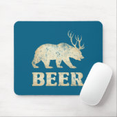 Tapis De Souris Bières Vintage Bear Deer  (Avec souris)