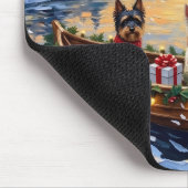 Tapis De Souris Biewer Terrier Christmas Boat Holiday (Coin)