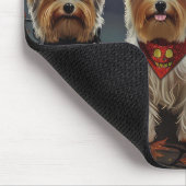 Tapis De Souris Biewer Terrier Halloween Éffrayant (Coin)