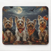 Tapis De Souris Biewer Terrier Halloween Éffrayant (Devant)