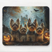 Tapis De Souris Biewer Terrier Halloween Night Doggy Délice (Devant)