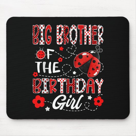 Tapis De Souris Big Brother De La Fille D'Anniversaire Ladybug Big (Devant)