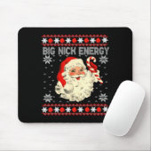 Tapis De Souris Big Nick Energy Funny Santa Ugly Christmas Sweater (Avec souris)