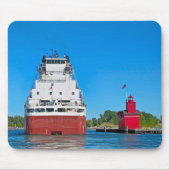 Tapis De Souris Big Red Lighthouse et un cargo (Devant)