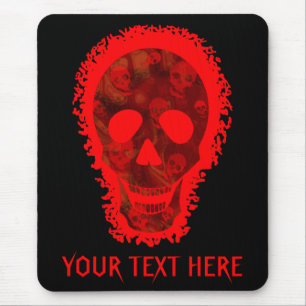Tapis De Souris Big Skull Red 'Your Text' mousepad