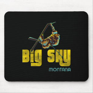 Tapis De Souris Big Sky Montana Ski Vintage