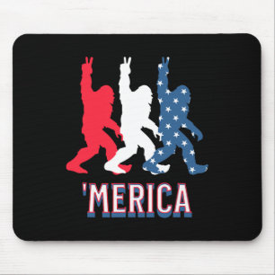 Tapis De Souris Bigfoot Amérique Rouge Blanc Bleu Paix Signal 4ème