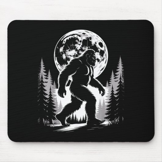 Tapis De Souris Bigfoot Clair de Lune Sasquatch Forêt Cryptide Ext (Devant)