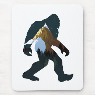 Tapis De Souris Bigfoot de la forêt nocturne
