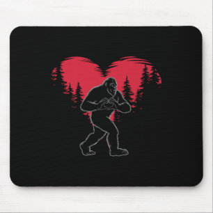 Tapis De Souris Bigfoot drôle en amour Cœur Joyuse Saint-Valentin