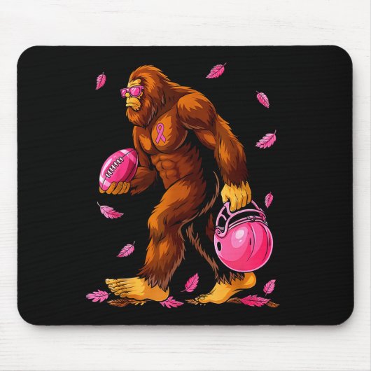 Tapis De Souris Bigfoot Football Nk Ribbon Breast Cancer Awareness (Devant)