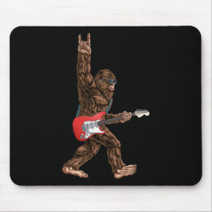 Tapis De Souris Bigfoot Jouant Un Rock De Guitare Électrique Sur S