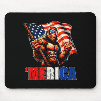 Tapis De Souris Bigfoot merica rock drapeau américain patriotique