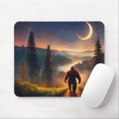 Tapis De Souris Bigfoot Night Woods Étoiles Lune (Avec souris)