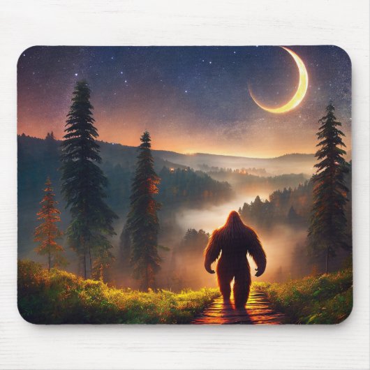 Tapis De Souris Bigfoot Night Woods Étoiles Lune (Devant)