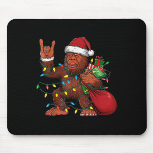 Tapis De Souris Bigfoot Père Noël Feux d'arbre de Noël Funky Noël