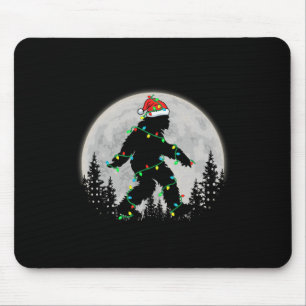 Tapis De Souris Bigfoot Père Noël Feux d'arbre de Noël Funky Noël