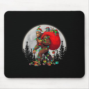 Tapis De Souris Bigfoot Père Noël Feux d'arbre de Noël Funky Noël