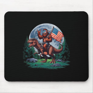 Tapis De Souris Bigfoot Rock On Mullet Bandana Chevauchant T-rex P