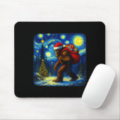 Tapis De Souris Bigfoot Santa Christmas Starry Night Sasquatch Van (Avec souris)