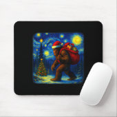 Tapis De Souris Bigfoot Santa Christmas Starry Night Sasquatch Van (Avec souris)