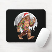 Tapis De Souris Bigfoot Santa Christmas Tree Lights Xmas Sasquatch (Avec souris)