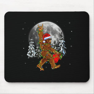 Tapis De Souris Bigfoot Santa Éclairages de Sapin de Noël Drôle de