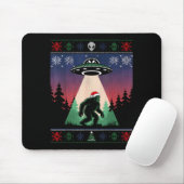 Tapis De Souris Bigfoot Santa Ufo Alien Funny Ugly Christmas Sweat (Avec souris)