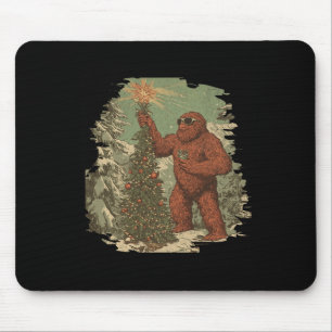 Tapis De Souris Bigfoot sapin de Noël éclaire Tarot Xmas Sasquatat