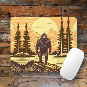 Tapis De Souris Bigfoot Sasquatch Art Rétro