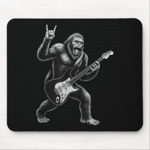 Tapis De Souris Bigfoot Sasquatch Jouer Guitare, Rock Et R