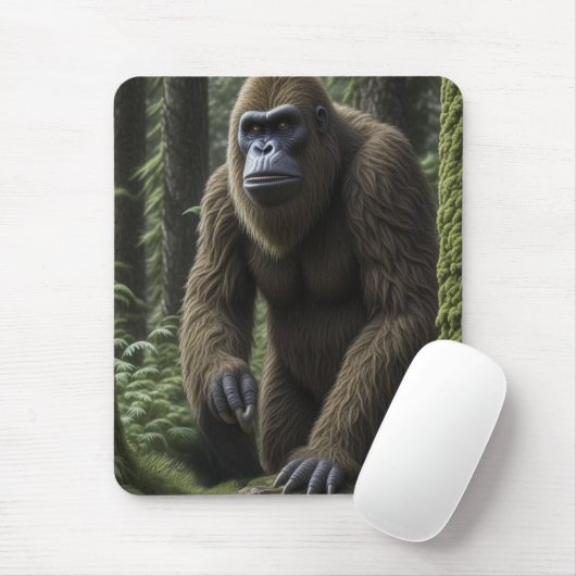 Tapis De Souris Bigfoot Sasquatch Squatch par un arbre (Avec souris)