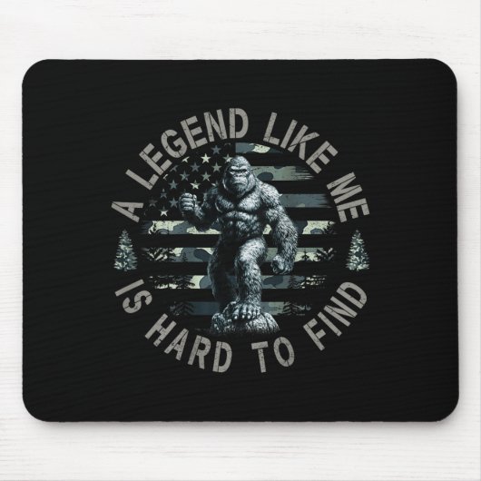 Tapis De Souris Bigfoot Sasquatch une légende comme moi est diffic (Devant)