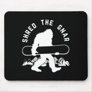 Tapis De Souris Bigfoot Snowboard Shredding Gnar Sasquatch Snowboa
