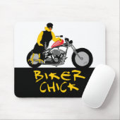 Tapis De Souris BIKER CHICK assise sur sa moto (Avec souris)