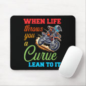 Tapis De Souris Biker Motorcycle Lover When Life Throws You A Curv (Avec souris)