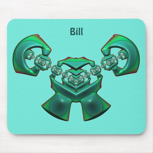 Tapis De Souris BILL~ vert multiple ~ BIZARRE fractal ~ (Devant)