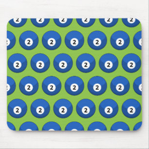 Tapis De Souris Billard bleu numéro deux Motif