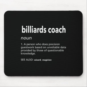 Tapis De Souris Billard Coach Définition Drôle Pool Joueur de bill