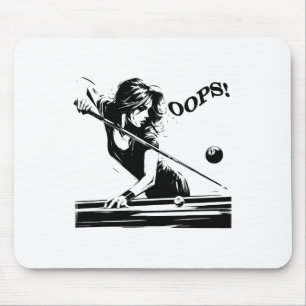 Tapis De Souris Billard - Le 8 Bal. Fille Drôle échoue. Pour la fa