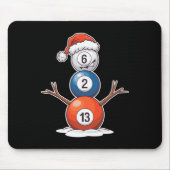 Tapis De Souris Billard Noël Snowman Avec Table De Billard (Devant)