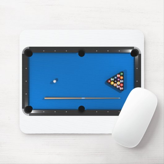 Tapis De Souris Billard / Table de billard : Bleu Felt : (Avec souris)